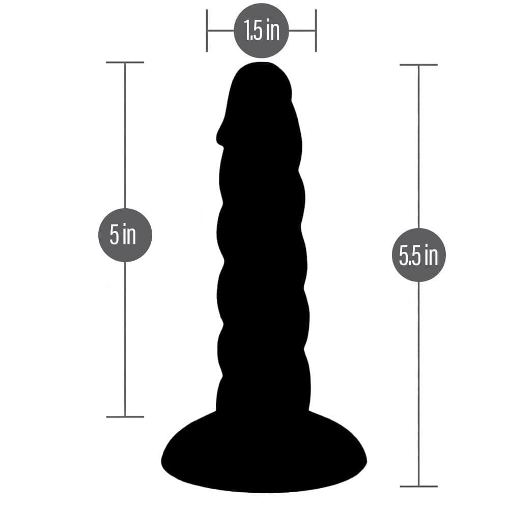 5" Loli Suction Cup Silicone Dildo - Black - RodeoH