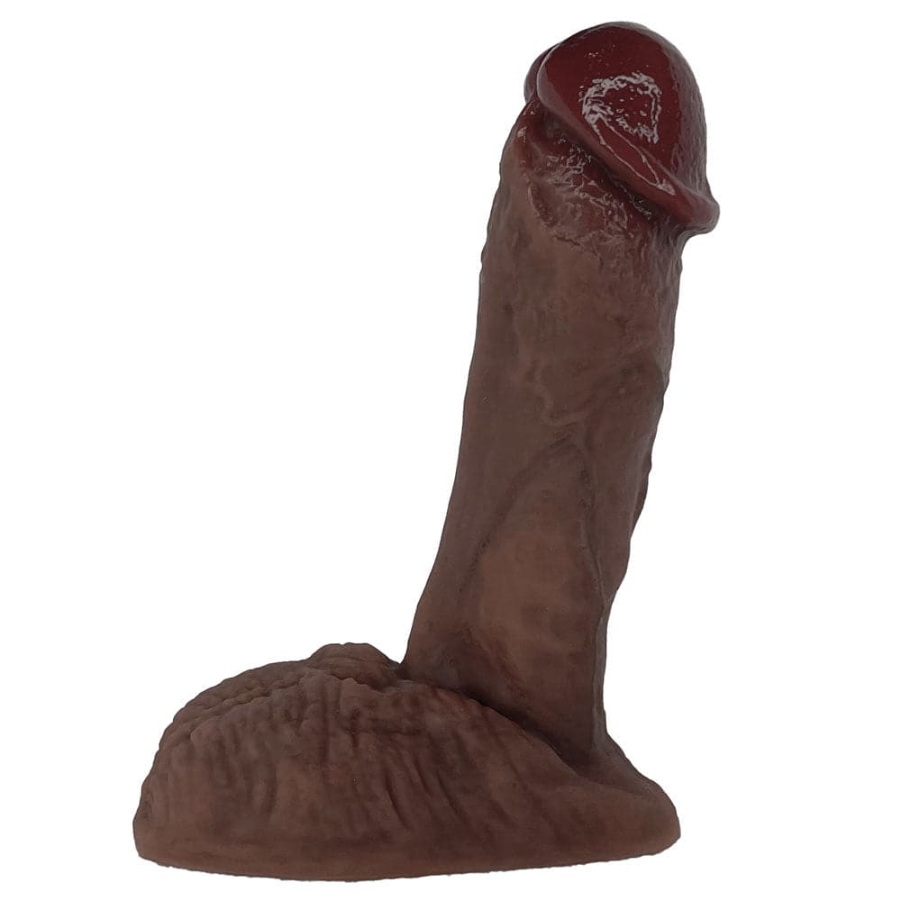 6" Realistic Semi Pack and Play Dildo - Chocolate