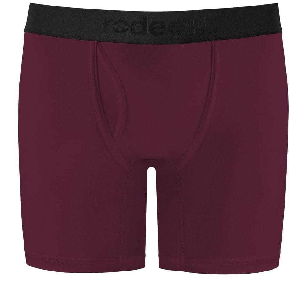 6" Top Loading Boxer Packing Underwear - Claret with Black Band