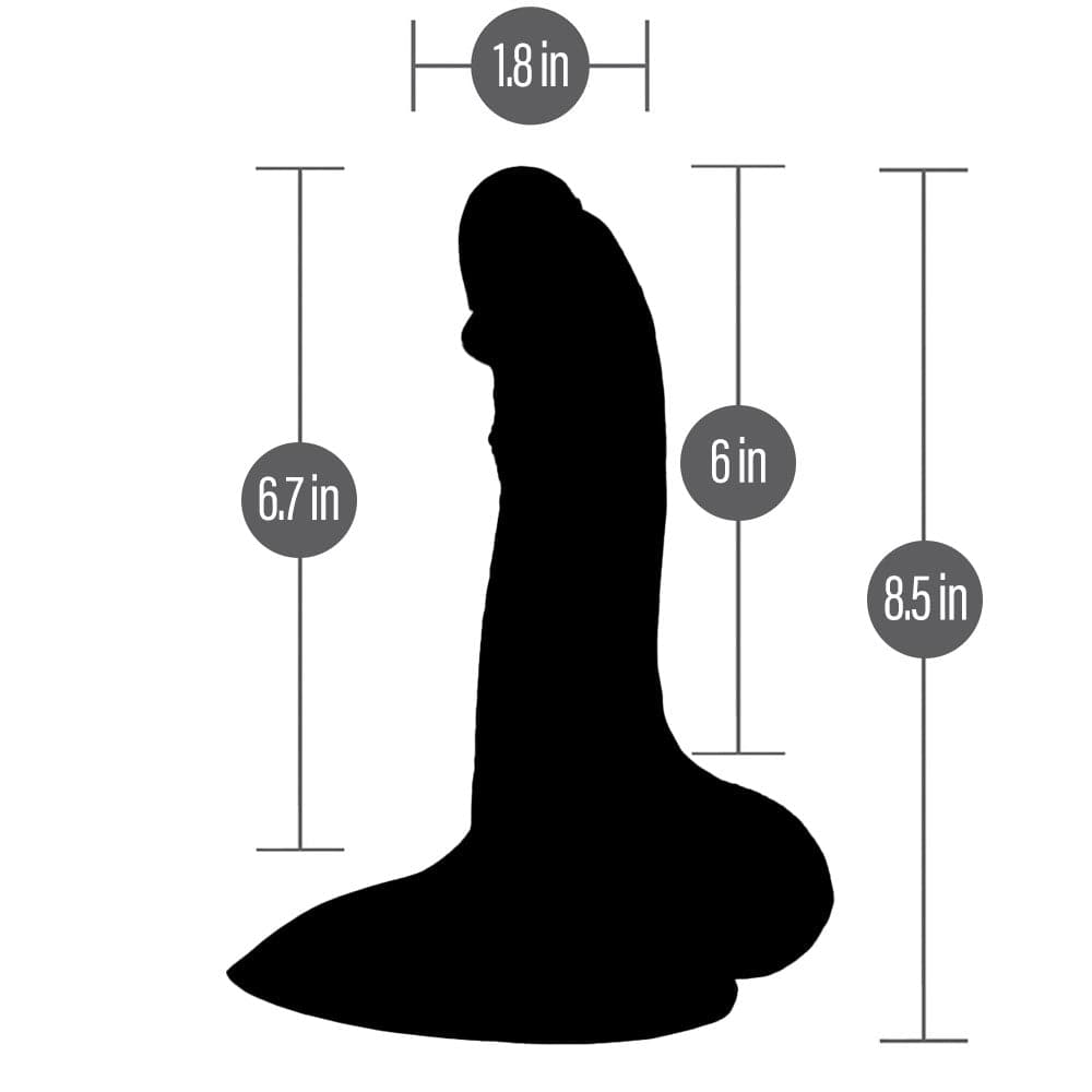 6.7" Realistic Flex Dildo - grpahic of dimensions