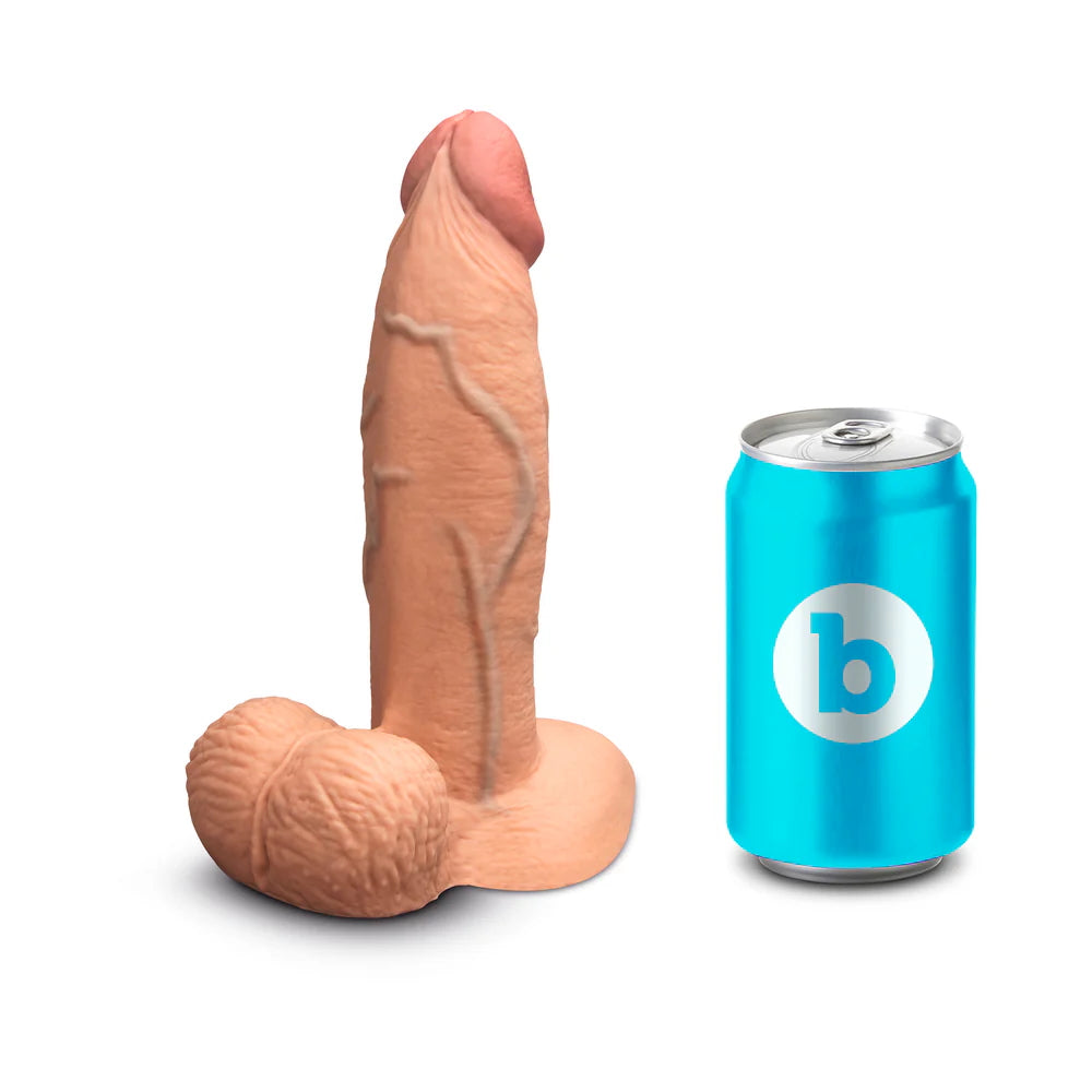 7" Slipskin Realistic Sliding Skin Silicone Dildo - Girthy - Beige