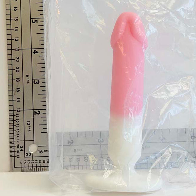 Pink and White Ombre, 5 inch one-of-one silicone Vault sample