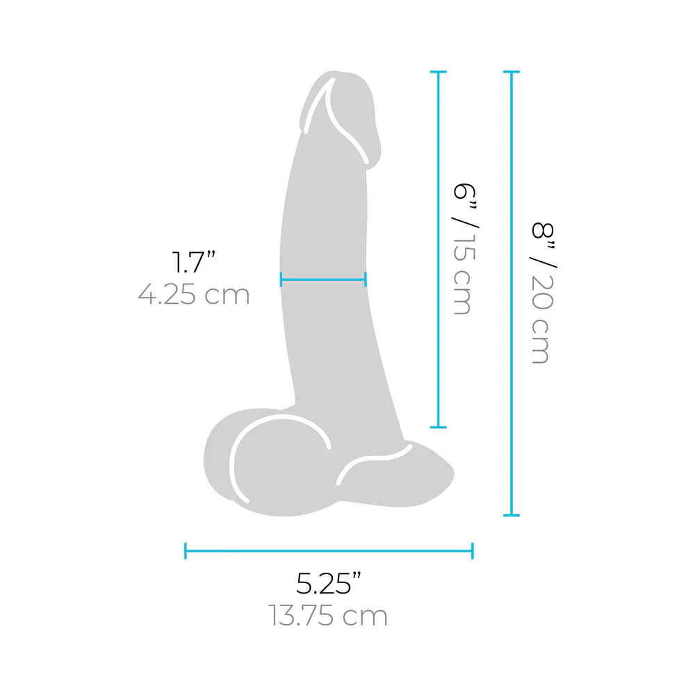 8" Slipskin Realistic Sliding Skin Silicone Dildo- Curvy - Beige