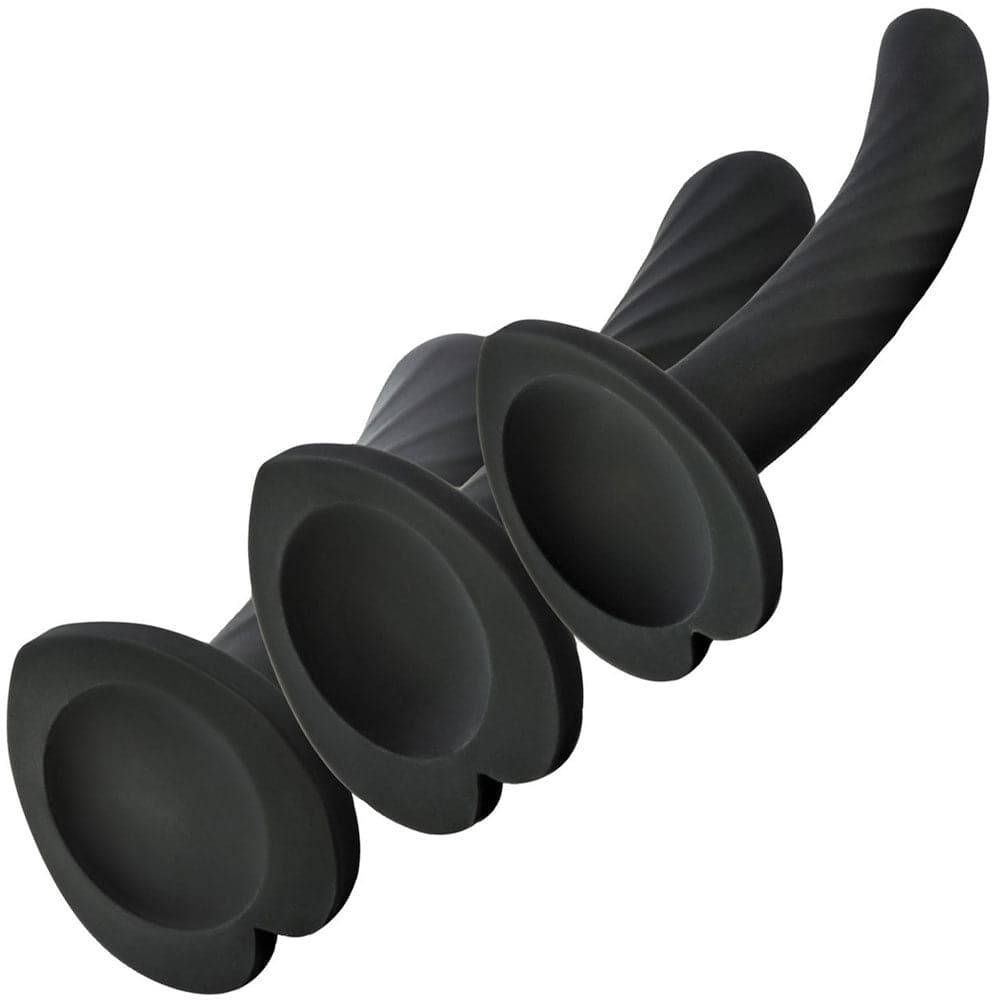 Blush Temptasia Twist Silicone Dildo Kit - Set of 3 - Black - RodeoH