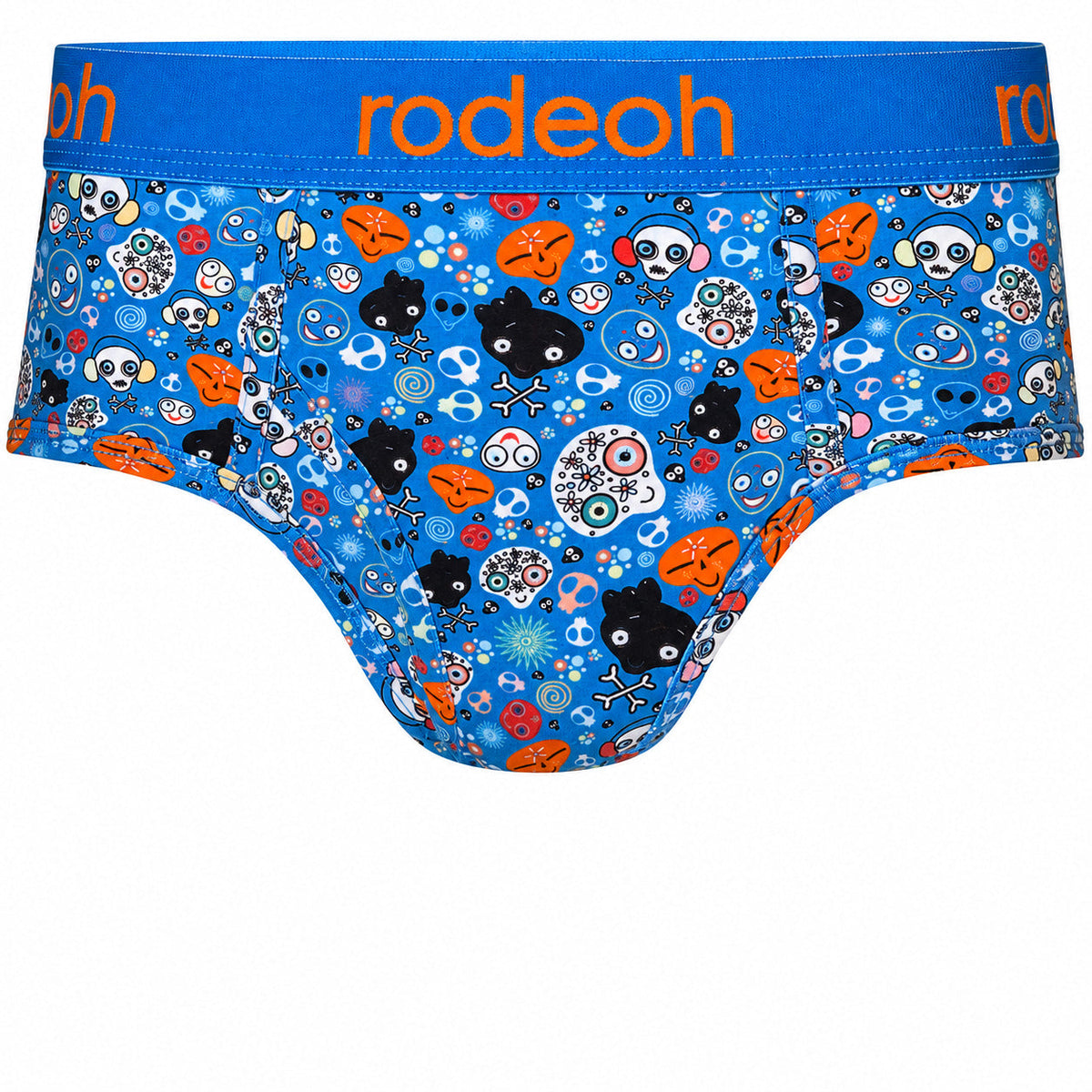 RodeoH brief in Bony Bunch skull print, front view