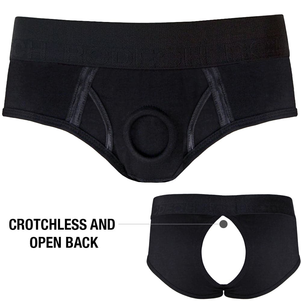 Brief+ Crotchless Harness - Black - RodeoH