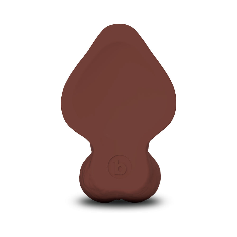 B vibe slip skin 8 inch curved in chocolate, sliding skin silicone realistic dildo base