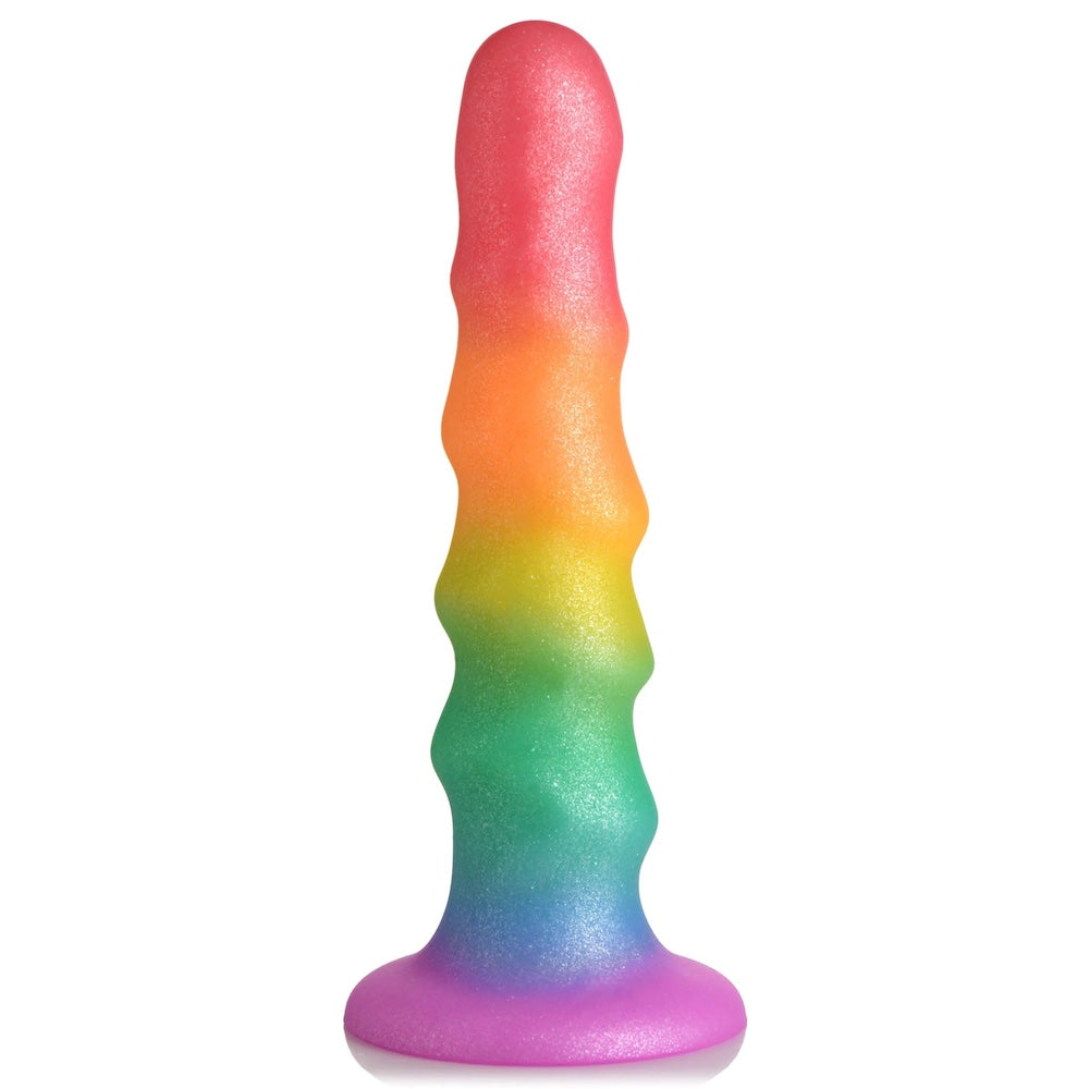 6" Simply Sweet ZigZag Rainbow Silicone Dildo