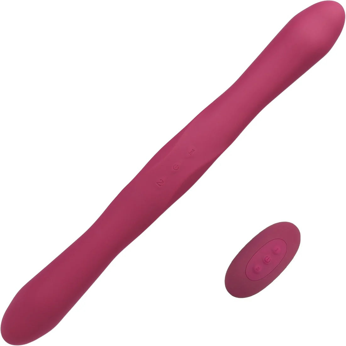 Tryst Duet - Rechargeable Double Ended Silicone Vibrator with Remote Control - Berry
