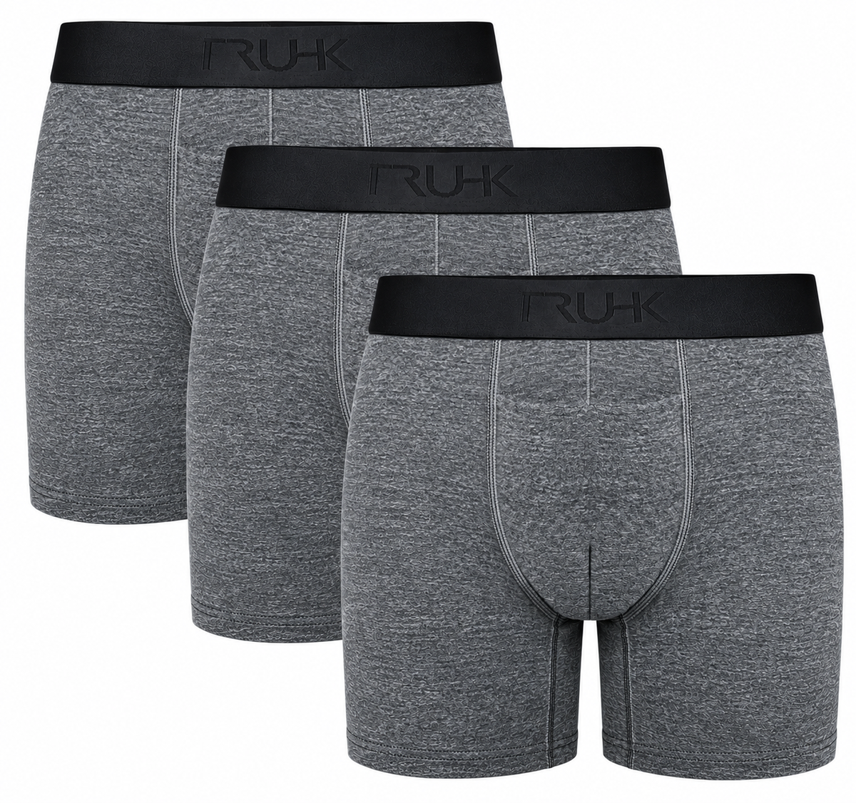 TRUHK High Rise Boxer packing underwear 3 pack, three pairs in heather gray