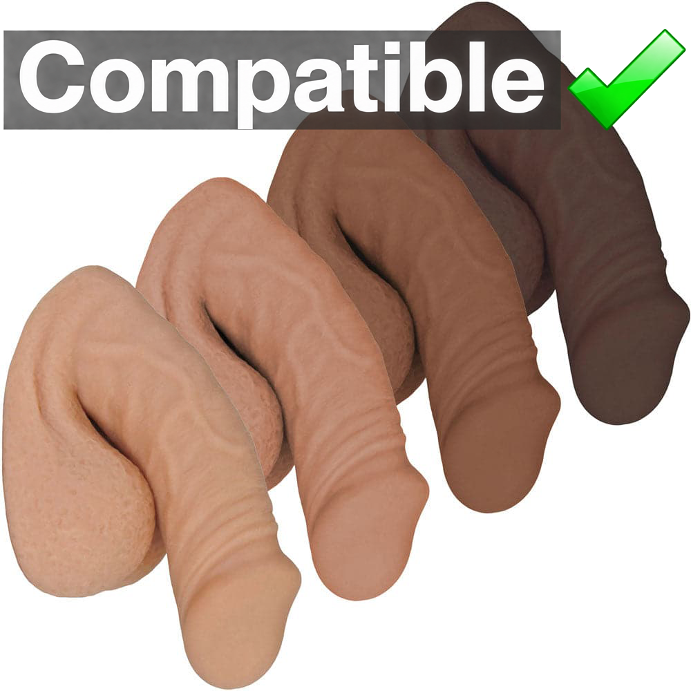 the word compatible with green check mark showing 4" soft silicone packer.