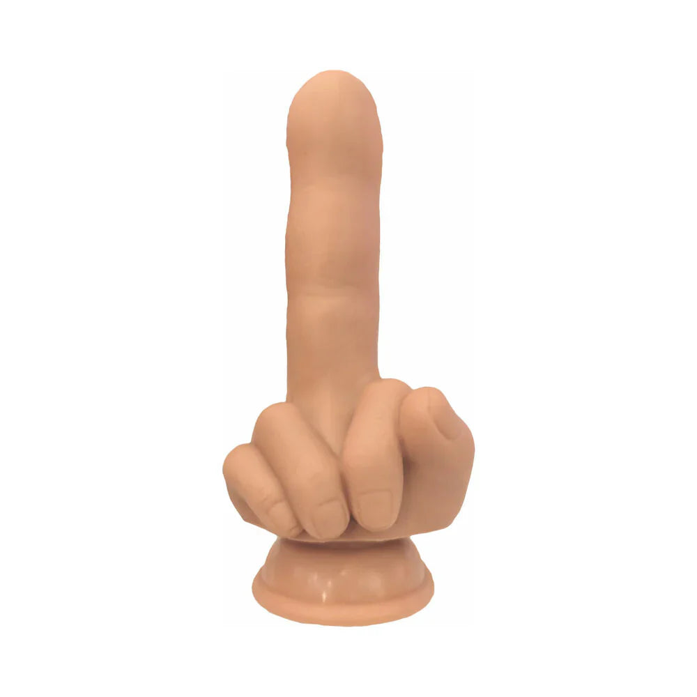 Finger Fest Silicone Dildo - 5.3" Flip Off - Vanilla