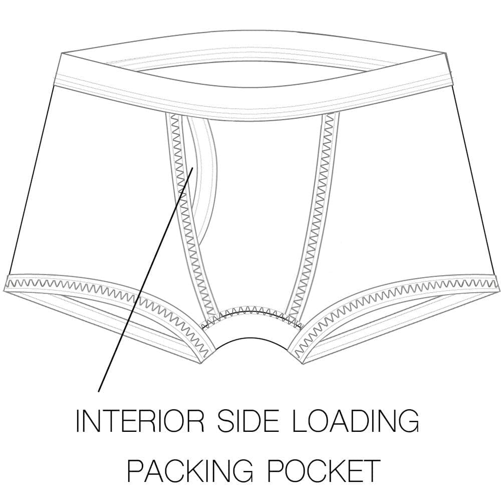 Illustration of a Shift Boxer by RodeoH with an interior side loading pocket.