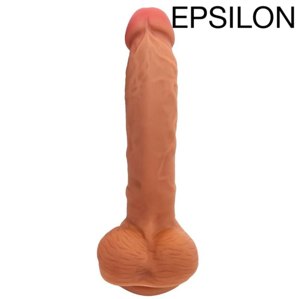 nexus legacy silicone tan dildo delta from the front, flat on its suction cup base