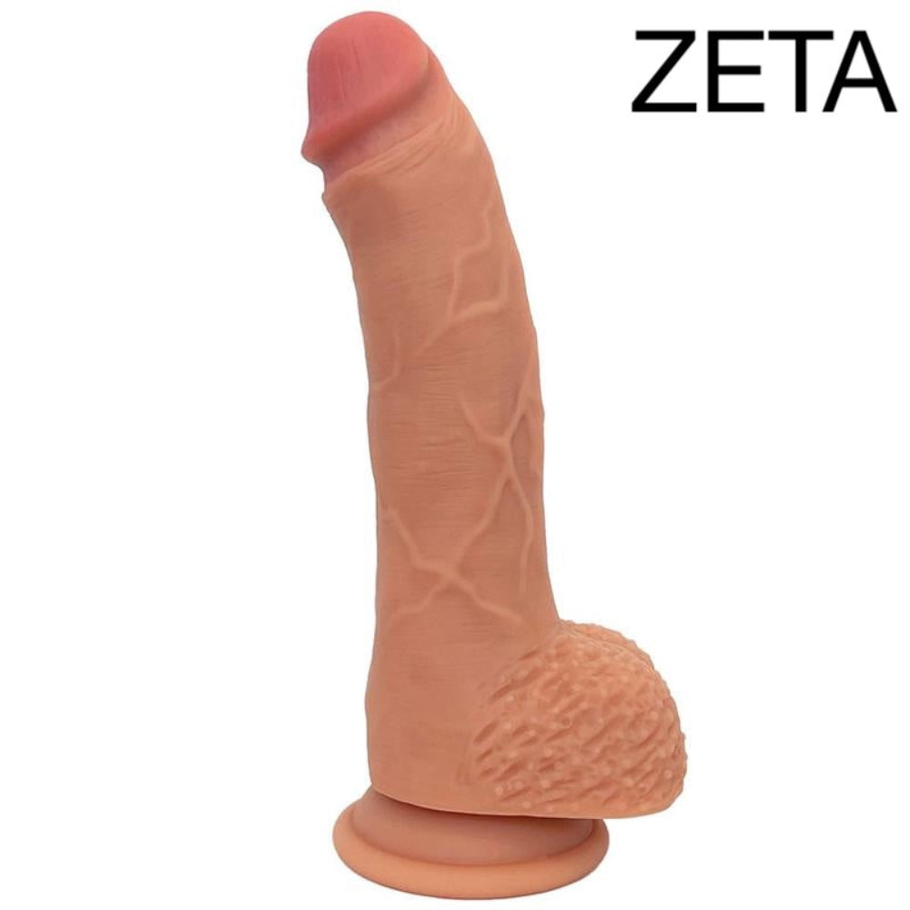 nexus legacy silicone tan dildo zeta from the side, flat on its suction cup base