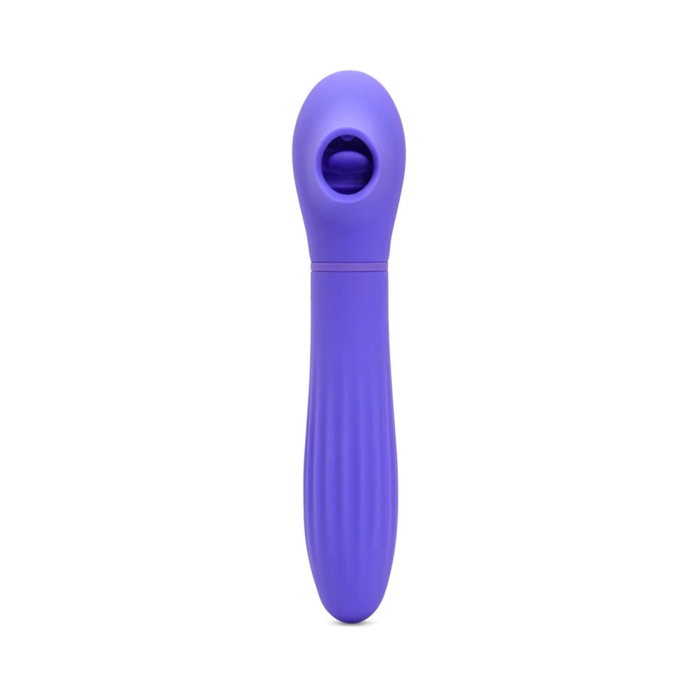 Triple Action Daisy Flickering Tongue Thrusting Vibrator - Ultra Violet
