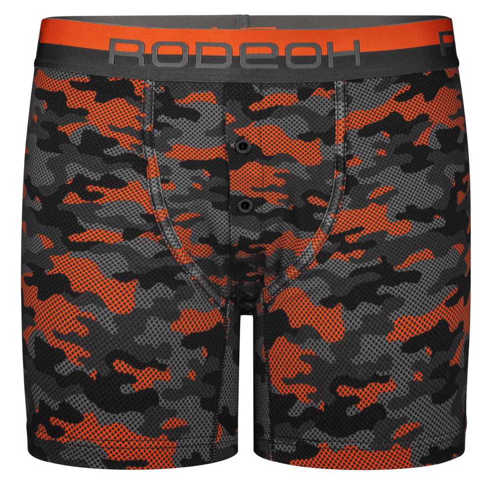 Rise Button Fly Boxer+ Harness - Orange Camo - RodeoH