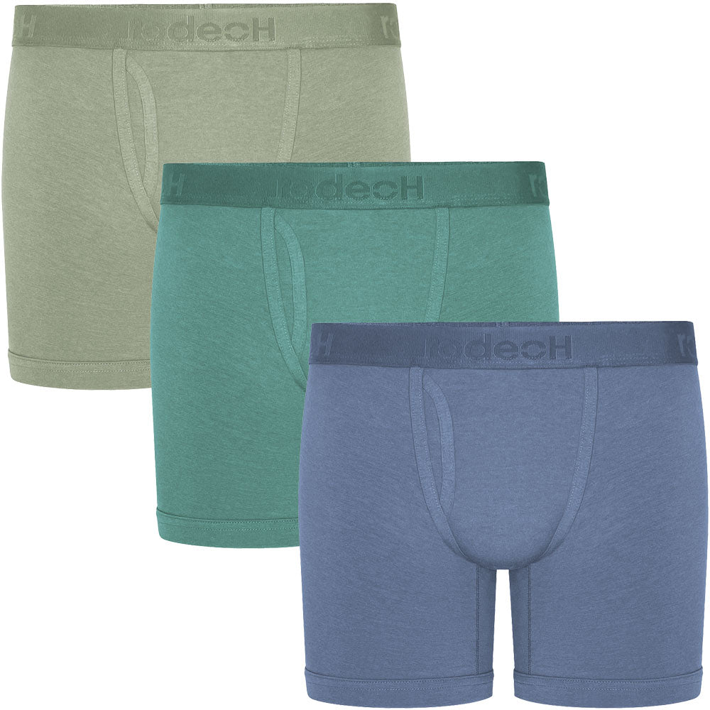 6" Shift Boxer Underwear 3 Pack - Teal, Slate & Sage - Multipack