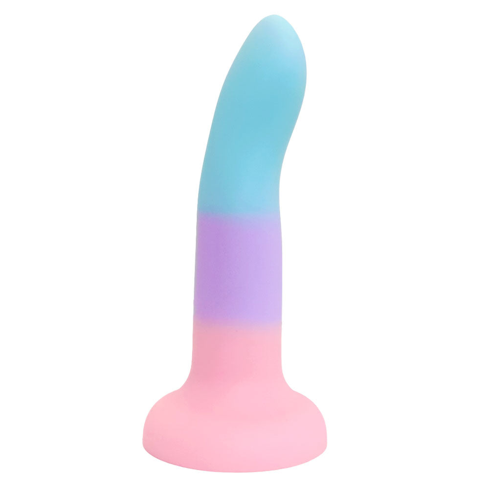 rodeoh nexus 6 inch rory skyline dildo peach purple and turquoise ombre