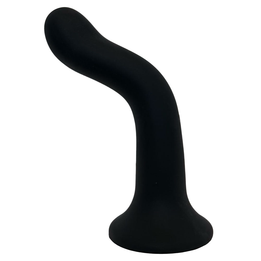 rodeoh nexus matte black silicone dildo curved shape