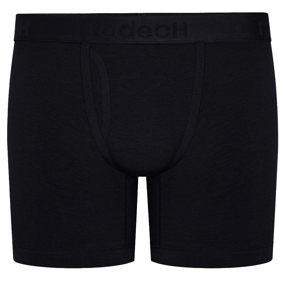 Black RodeoH 6" Shift boxer brief underwear with a satin logo band