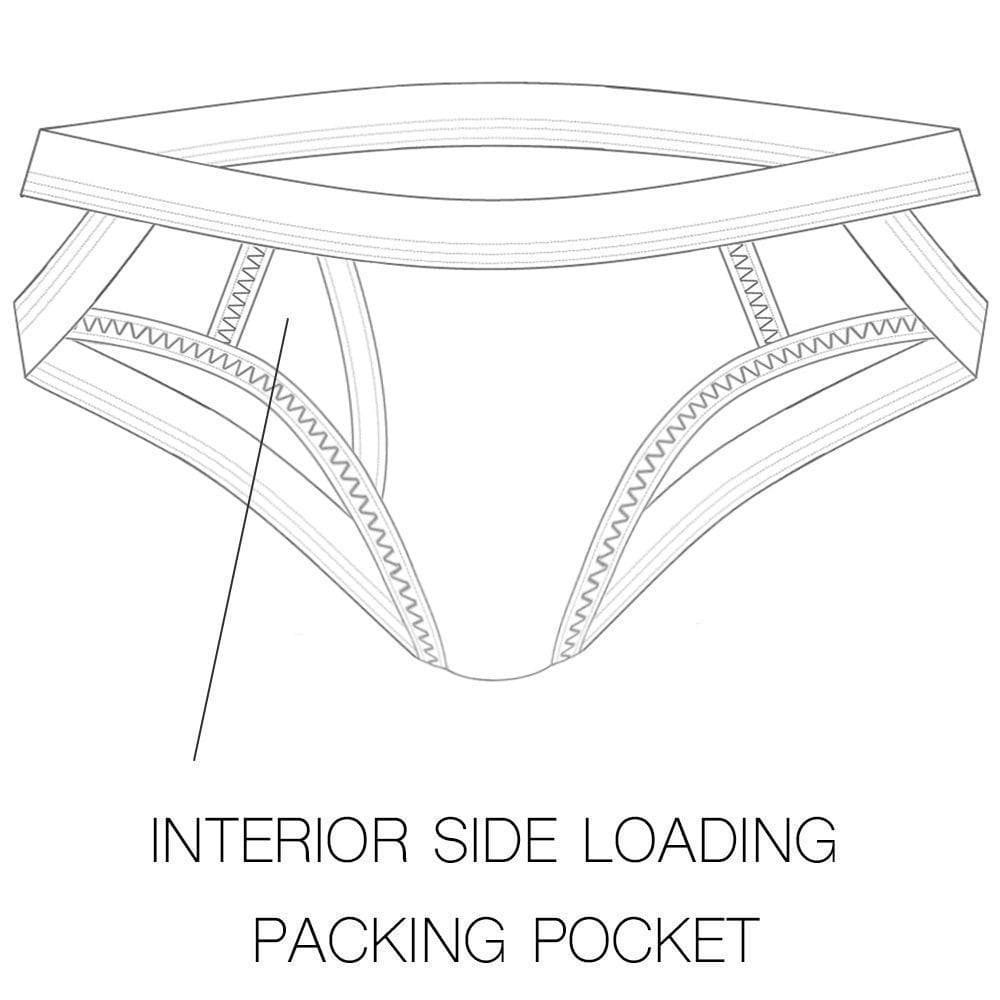 Shift Jock packing underwear interior pocket diagram