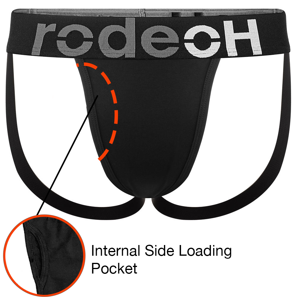 Shift Minimal Jock packer underwear, side loading pocket detail