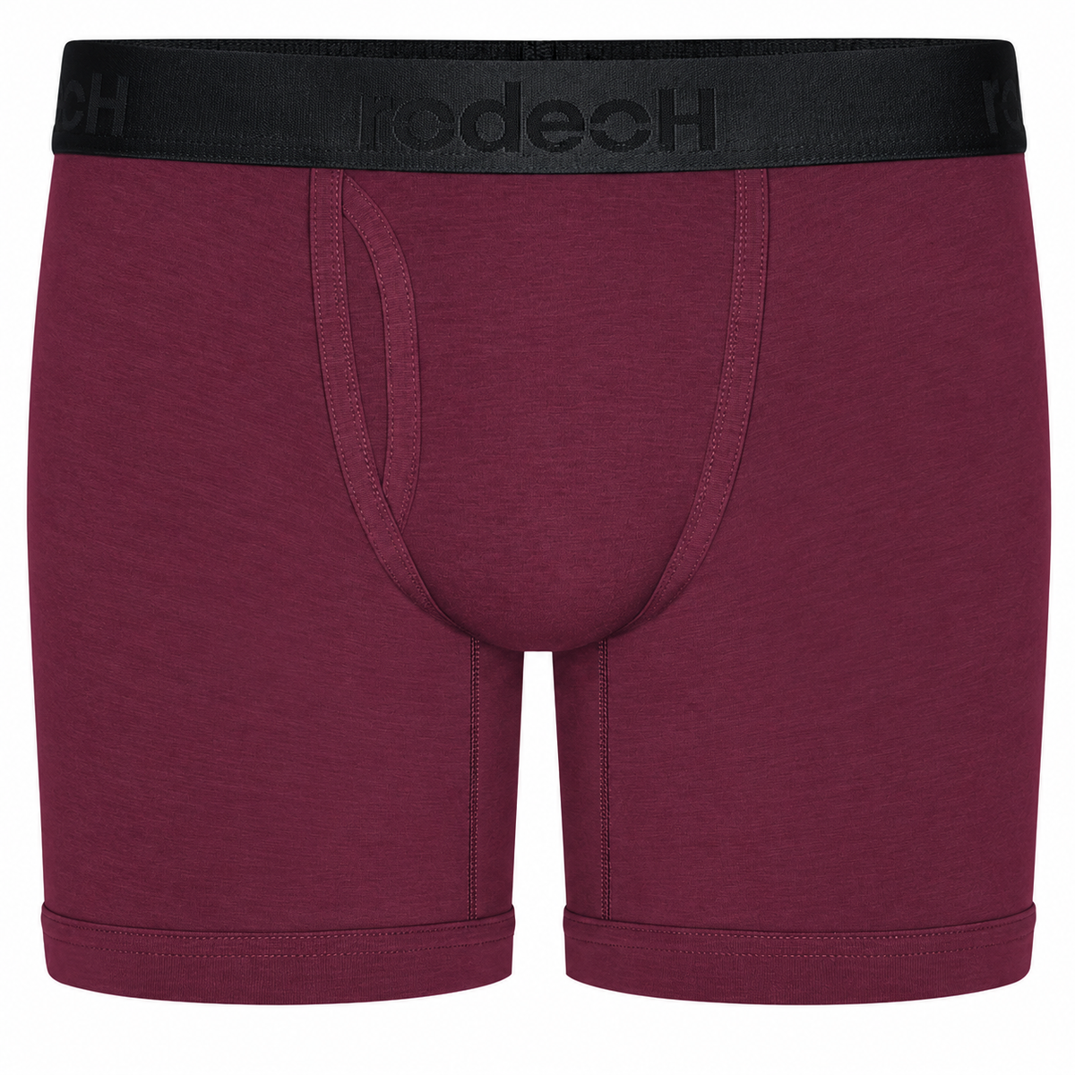 RodeoH 6 inch Top Loading Boxer packing underwear in Claret with a black waistband, front view