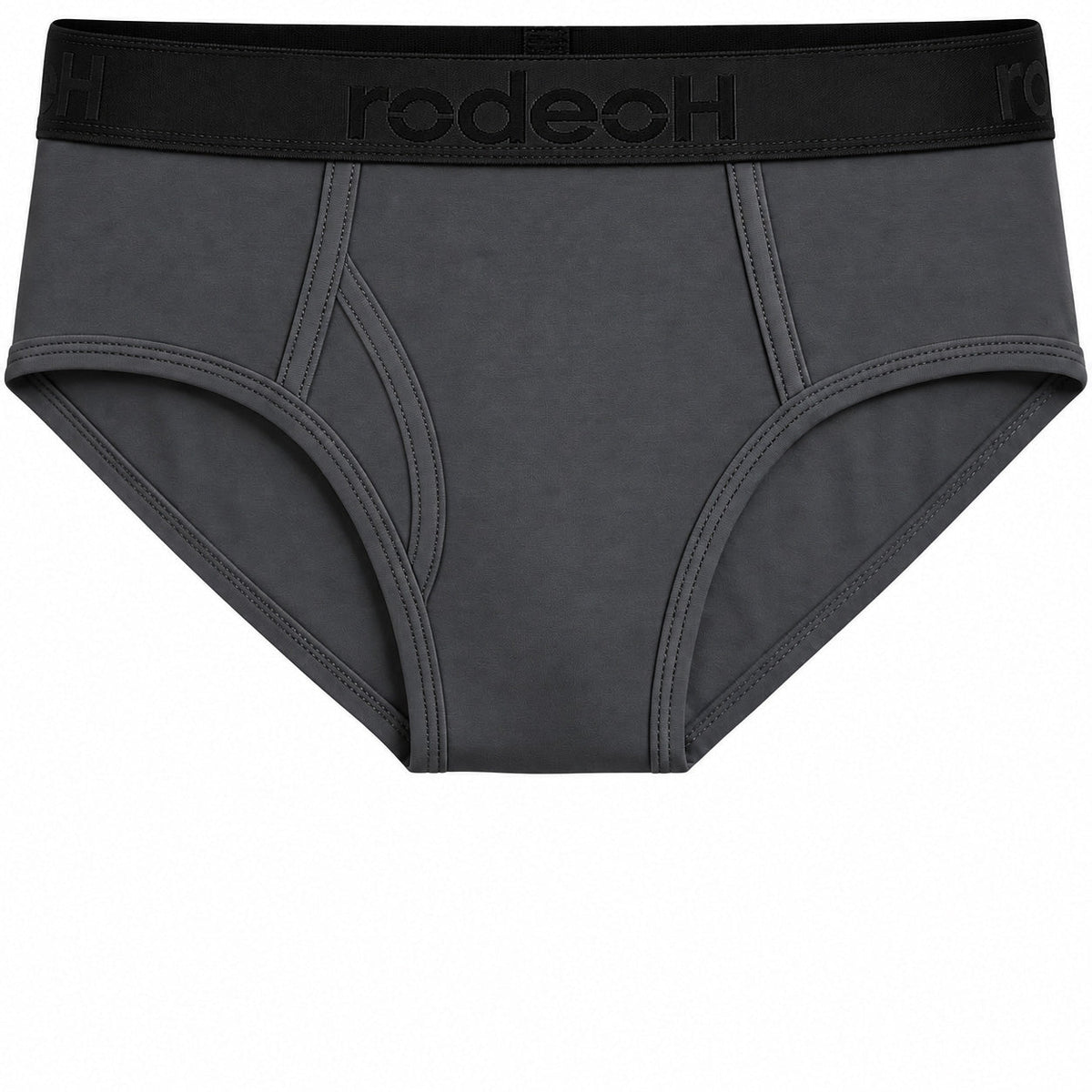 RodeoH Top Loading Brief Packing Underwear in Gray with a black waistband, front view