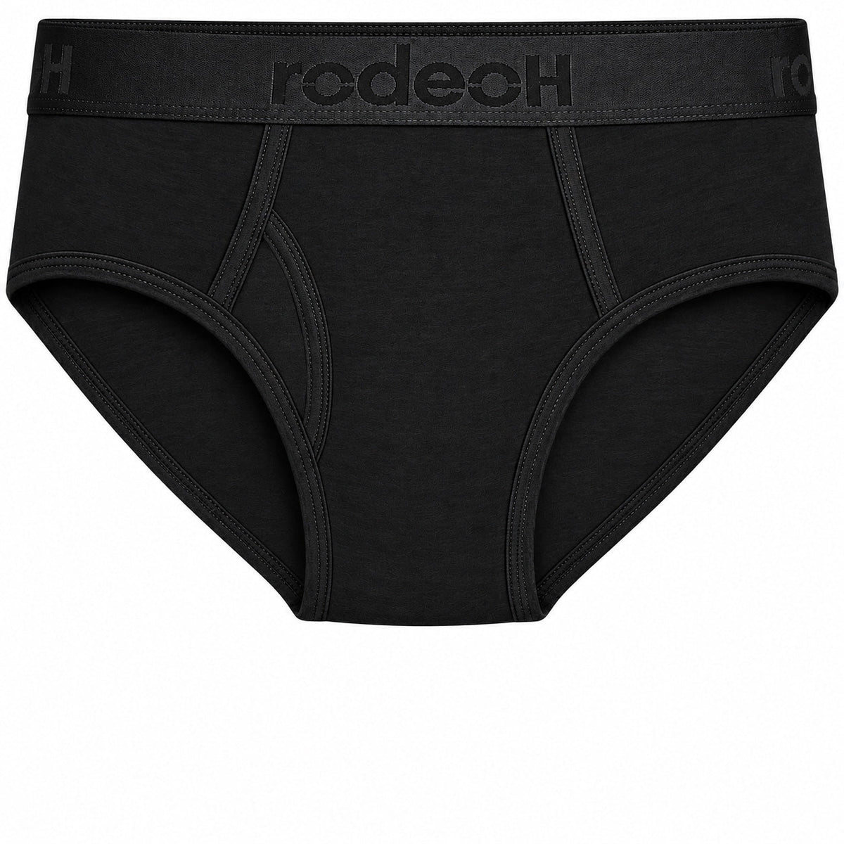 RodeoH Top Loading Brief Packing Underwear in Black, front view