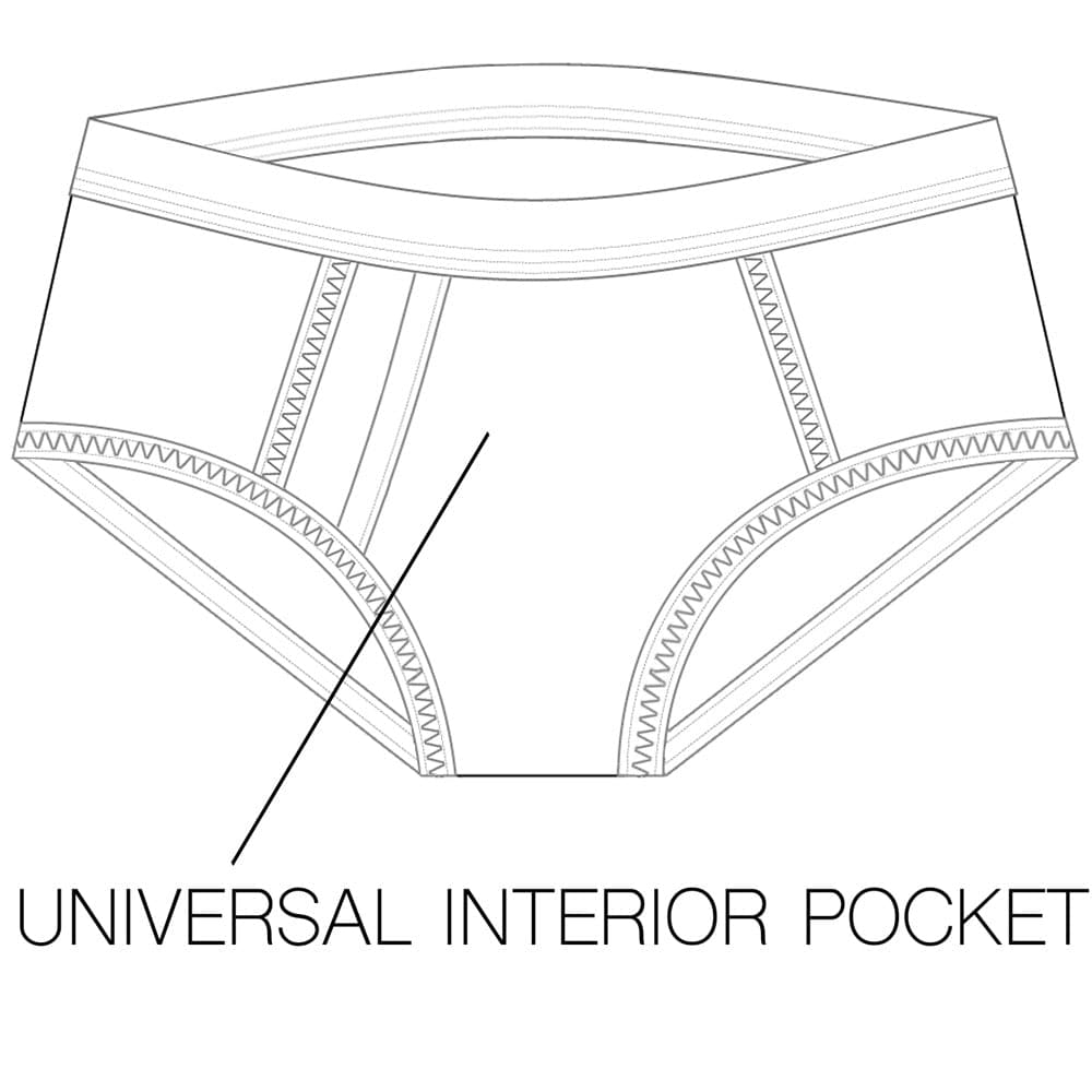 Rodeoh shift brief interior side loading pocket graphic