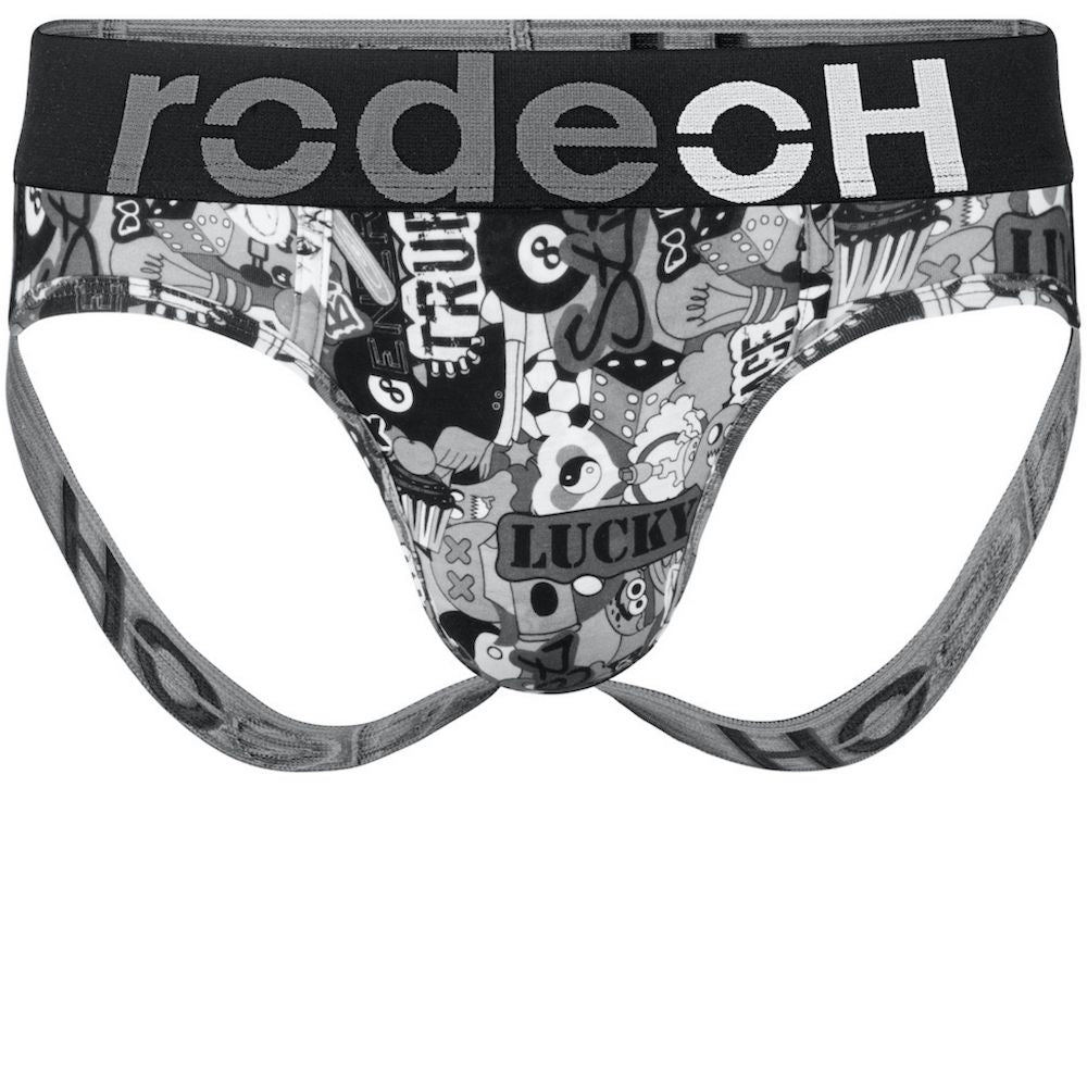 Shift Jock Packer Underwear - Black & White Lucky - RodeoH