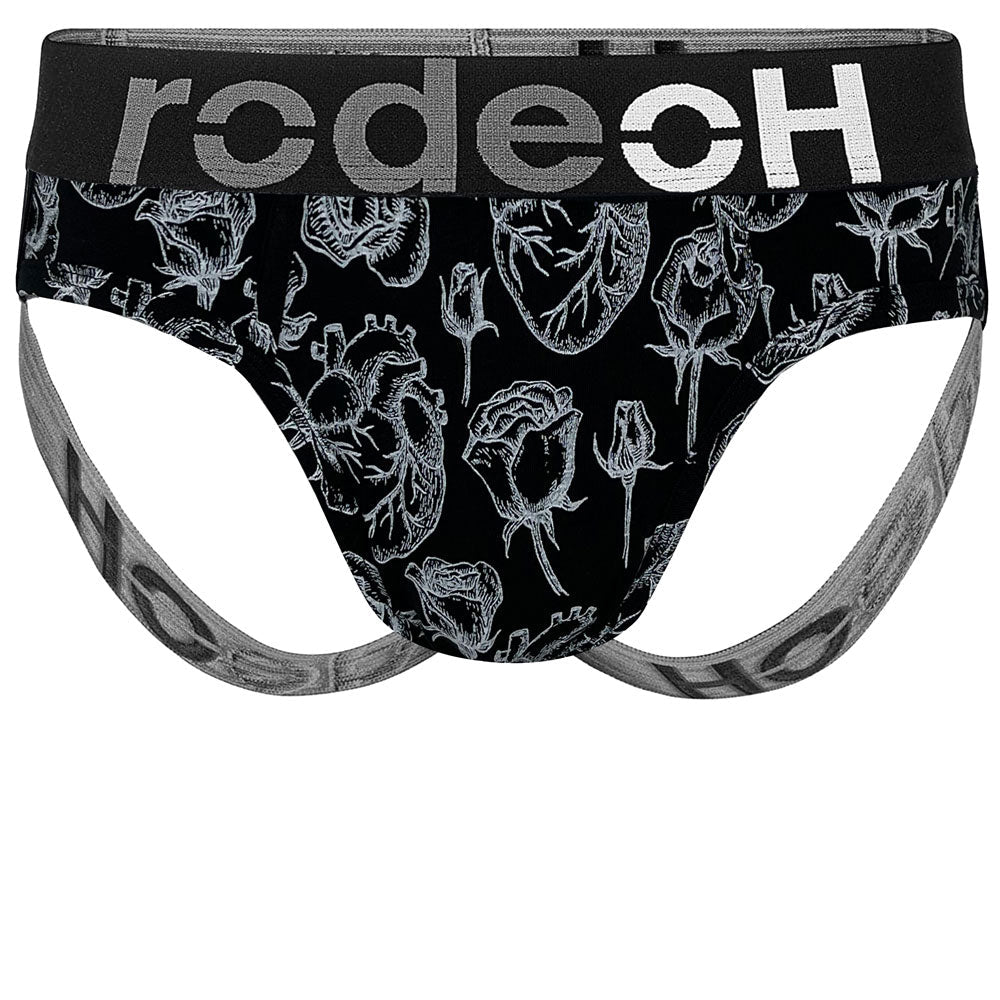 Shift Jock Packer Underwear - Hearts & Roses - Black - RodeoH