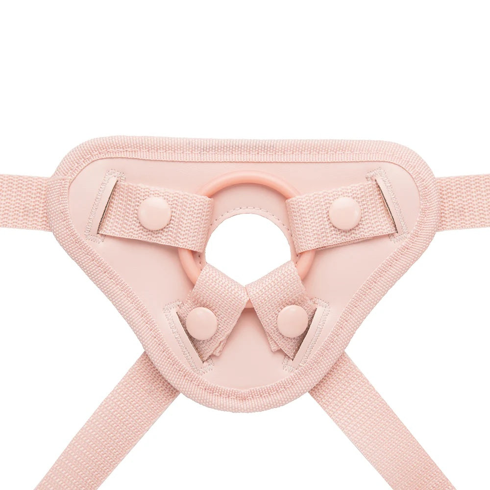 Together Toys Nudefit Adjustable Vanilla Strap on harness, form the front, zoomed in to the harness plate