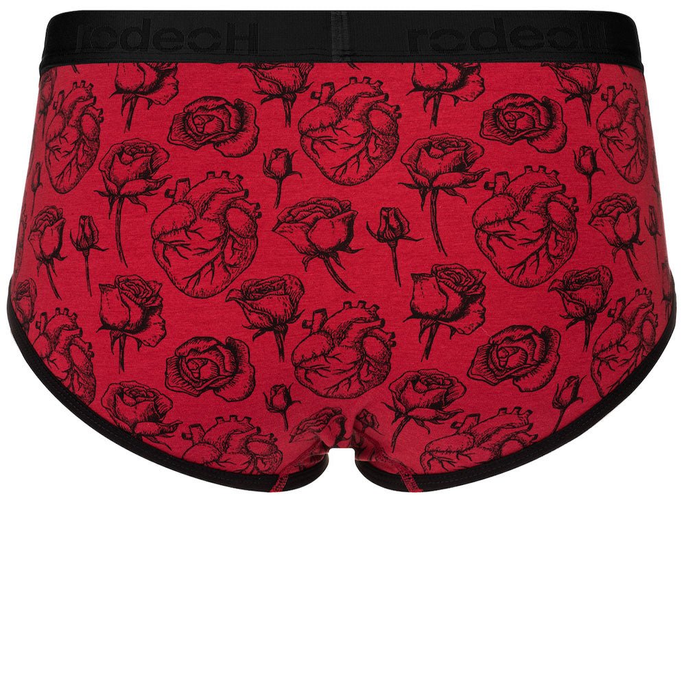 Top Loading Brief Packer Underwear - Hearts & Roses Red - RodeoH