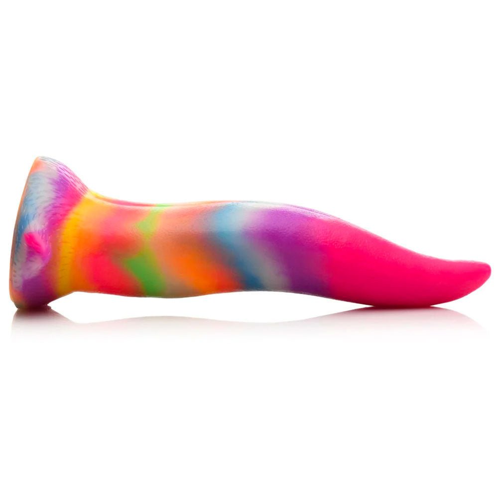 Unicorn Tongue Glow-In-The-Dark Silicone Dildo - Rainbow Glow - RodeoH
