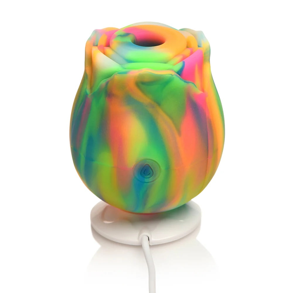 XR Brands BloomGasm Rainbow silicone Rose Clitoral Glow in the Dark Stimulator